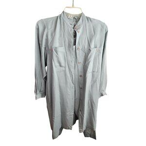 Vintage Womens Seafoam Green Silk Tunic With Mandarin Collar Pants Set HS147